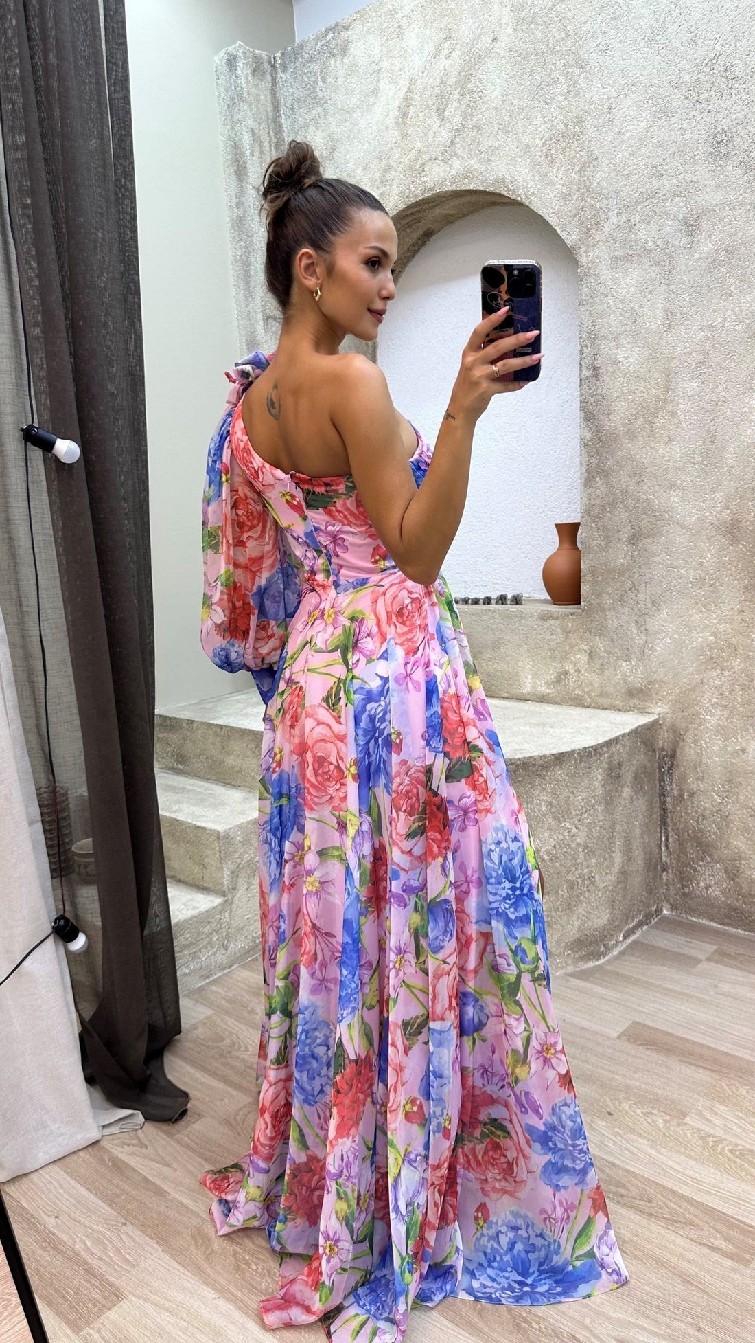 Bloemen Maxi Jurk met One Shoulder en Split voor Dames