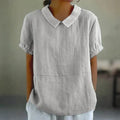 Linnen Peter Pan Kraag Blouse voor Dames
