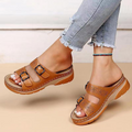 Platform Open Teen Sandalen met Verstelbare Gespen voor Dames