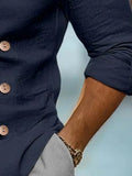 Linnen Slim Fit Blazer met V-Hals voor Heren