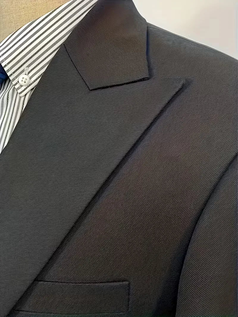 Slim Fit Double-Breasted Driedelig Pak Set voor Heren
