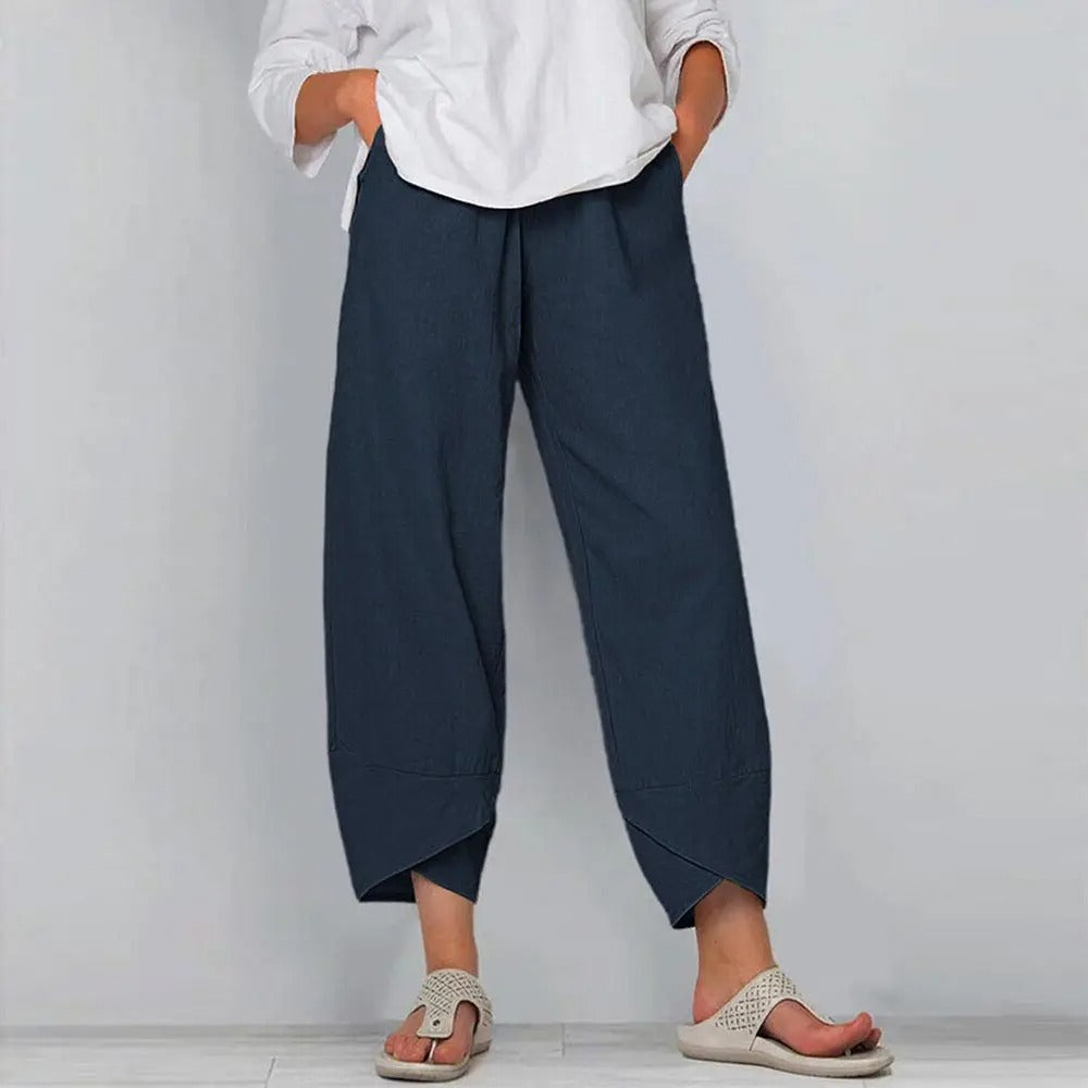 Linnen Wijde Pijp Pantalon voor Dames