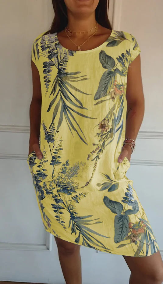 Ayda | Korte Mouw Bloemen Jurk voor Dames