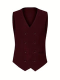 Slim Fit Double-Breasted Driedelig Pak Set voor Heren