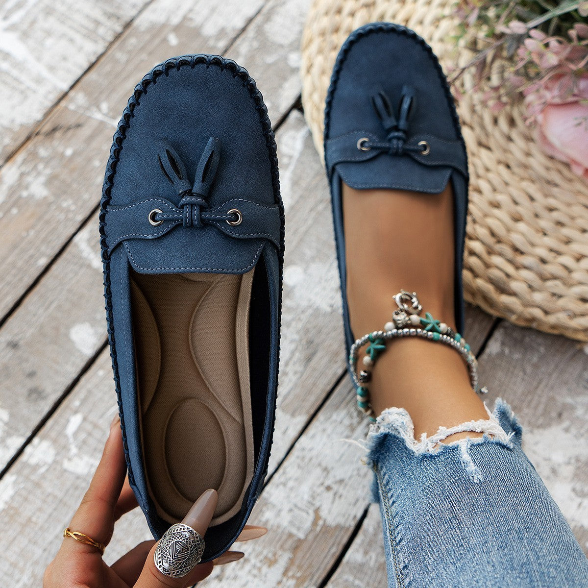 Elan - Leren Instappers Dames voor Zomer
