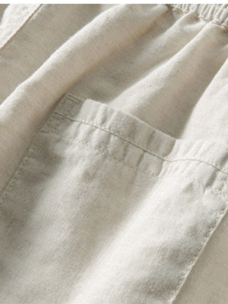 Linnen Henley Set met Korte Mouwen voor Heren