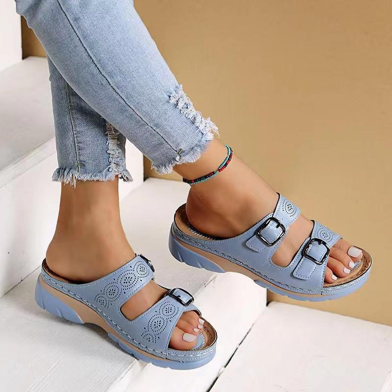 Platform Open Teen Sandalen met Verstelbare Gespen voor Dames