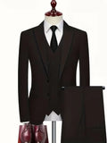 Slim Fit Double-Breasted Driedelig Pak Set voor Heren