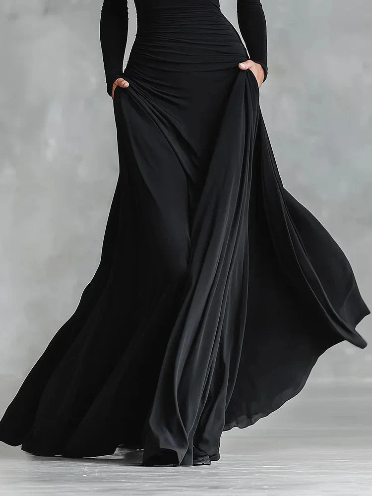 Mouwloze Maxi Jurk met Geplooid Detail voor Dames