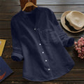 Gaia | Knoopsluiting Katoenen Blouse voor Dames