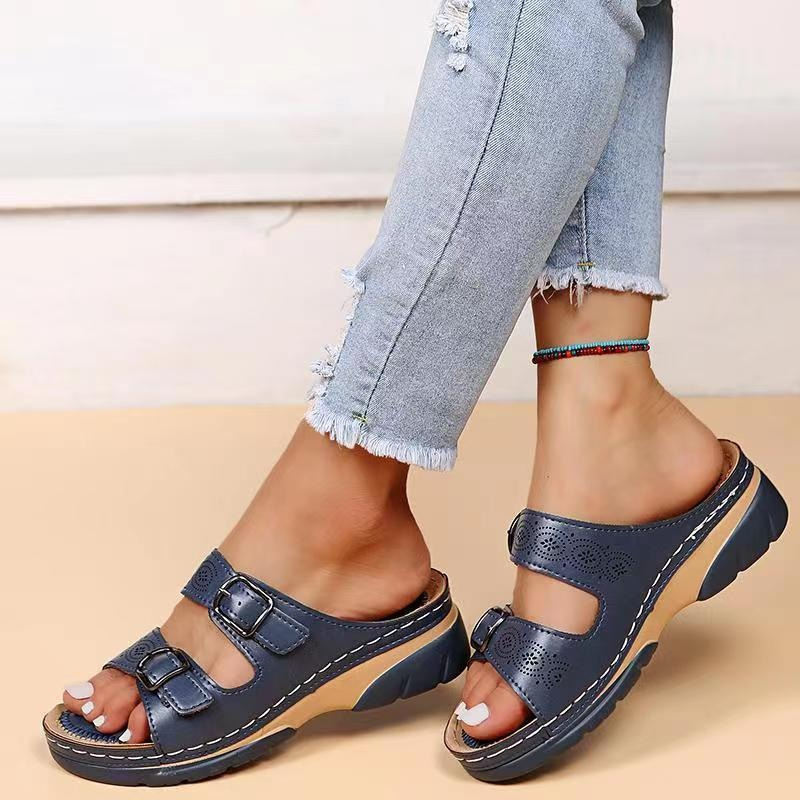 Platform Open Teen Sandalen met Verstelbare Gespen voor Dames