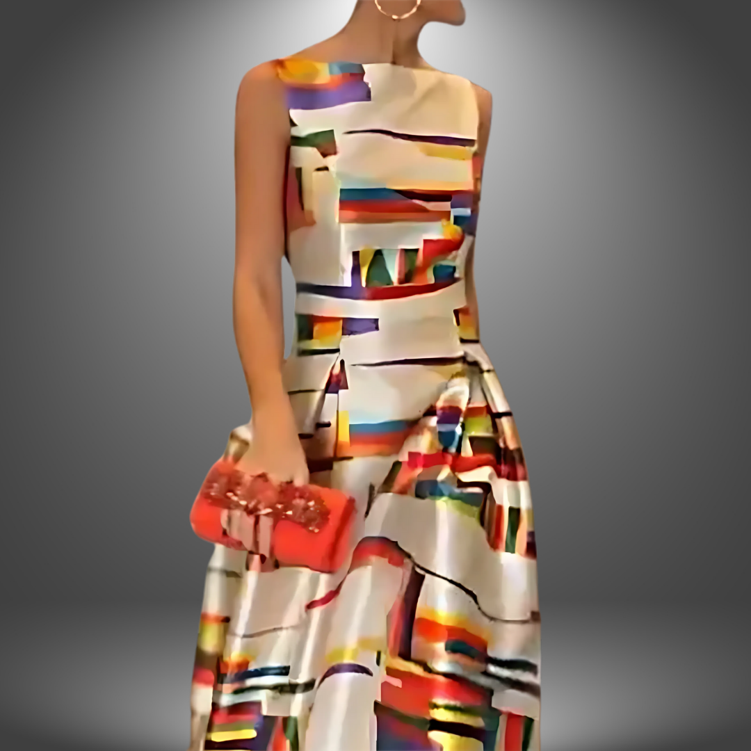 Maxi Jurk met Geometrische Print voor Dames