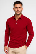 Slim Fit Poloshirt met Lange Mouwen voor Heren