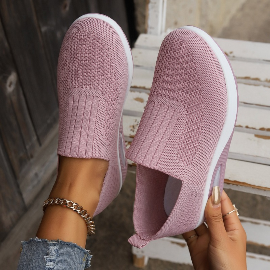 Larissa | Gebreide Slip-On Sneakers voor Dames