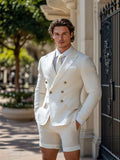 Linnen Dubbele Knopen Slim Fit Colbert voor Heren