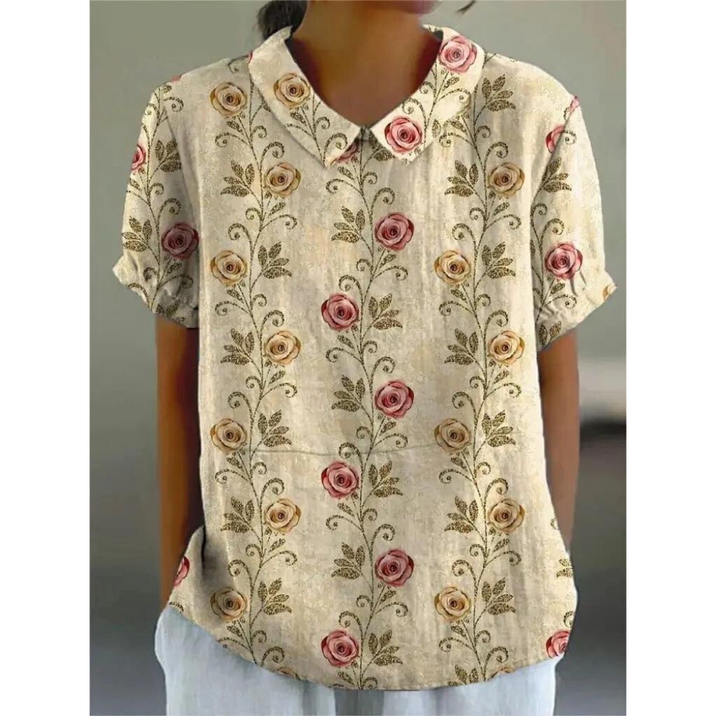 Reka | Blouse met Reverskraag en Bloemenprint voor Dames