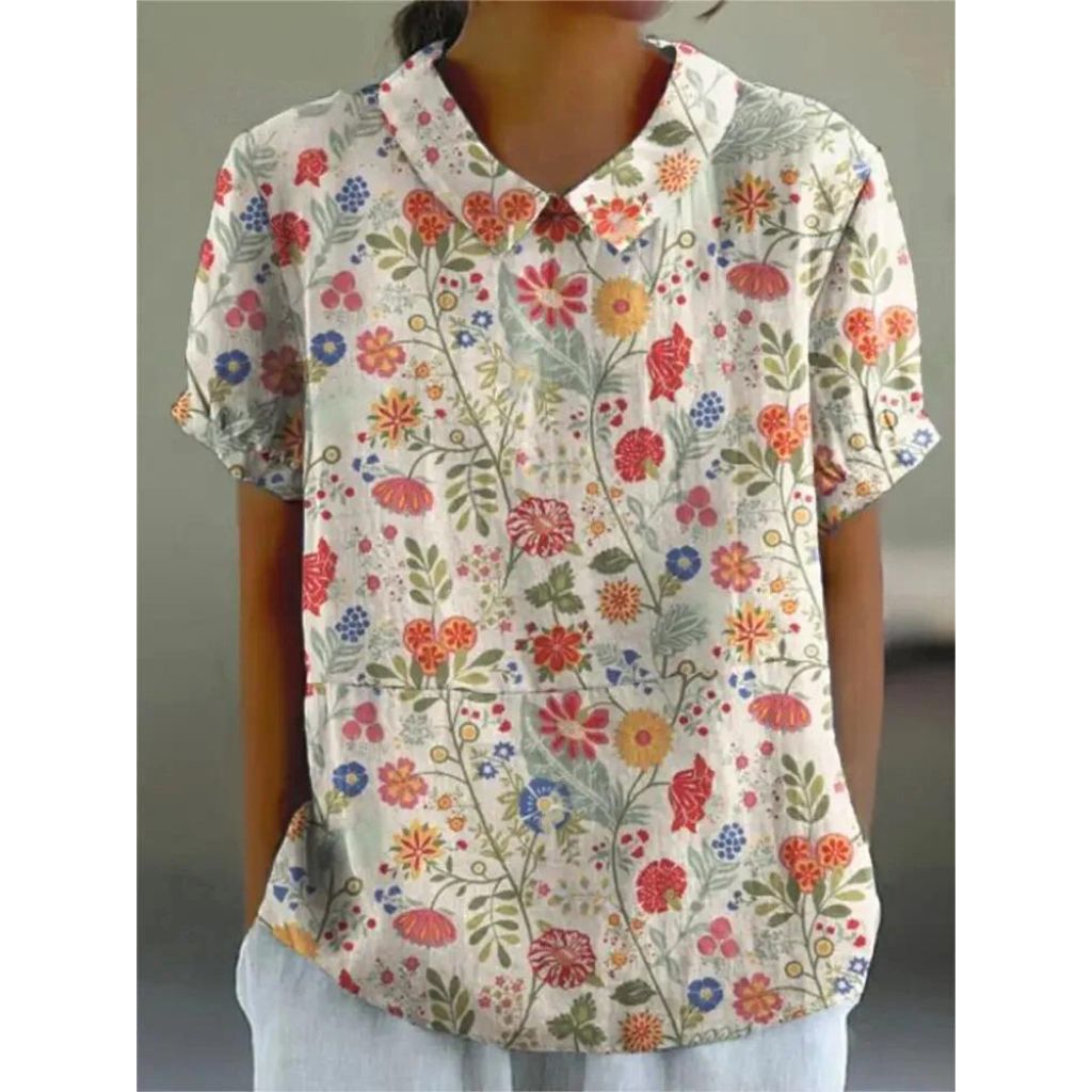 Reka | Blouse met Reverskraag en Bloemenprint voor Dames