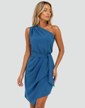One-Shoulder Cocktailjurk met Strikdetail voor Dames