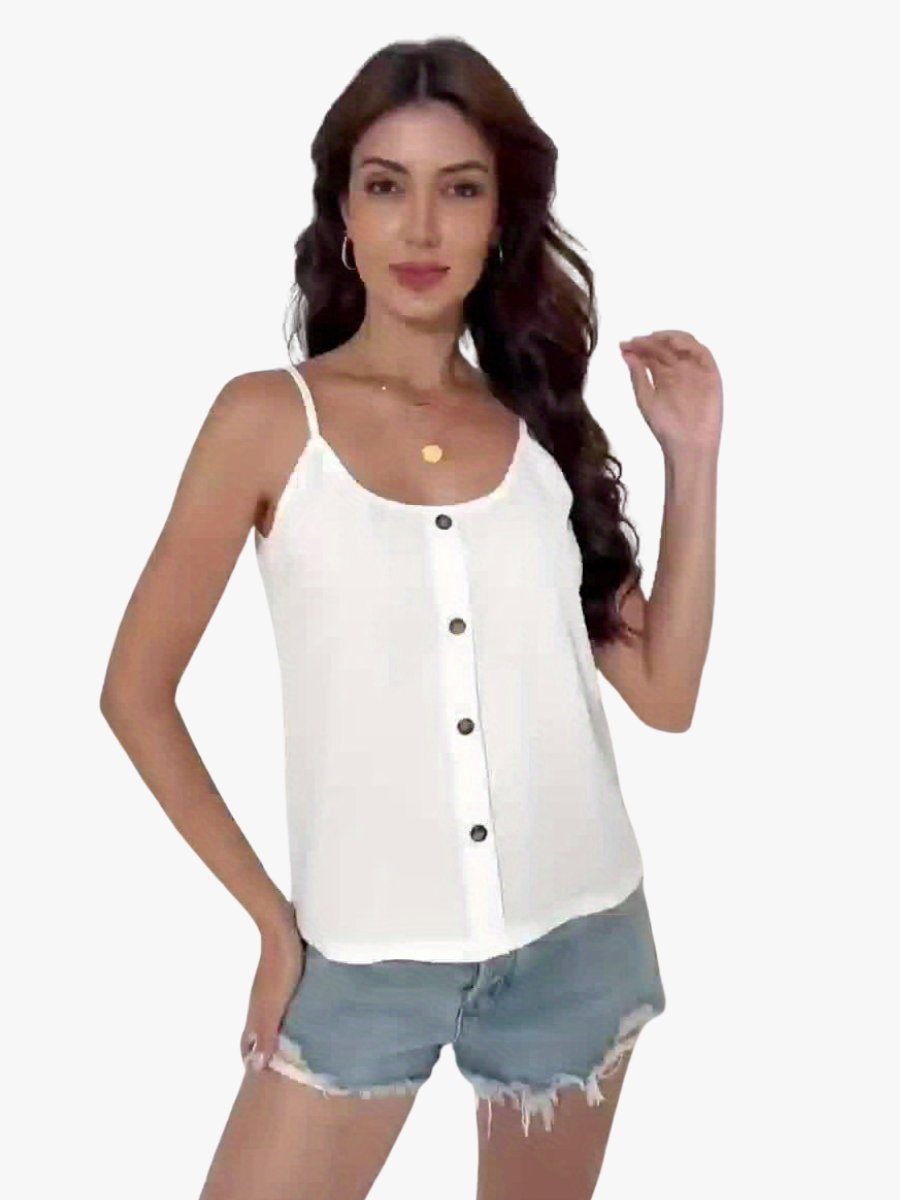 Button-Down Blouse met Spaghettibandjes voor Dames