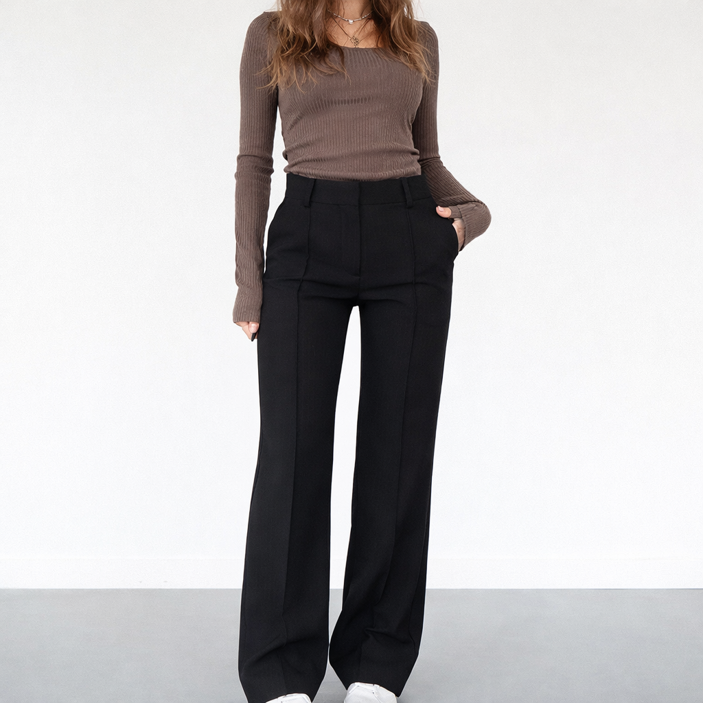 High-Waist Rechte Pijp Pantalon voor Dames