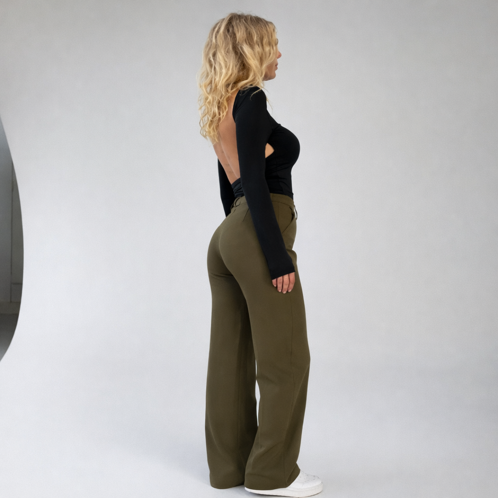 High-Waist Rechte Pijp Pantalon voor Dames