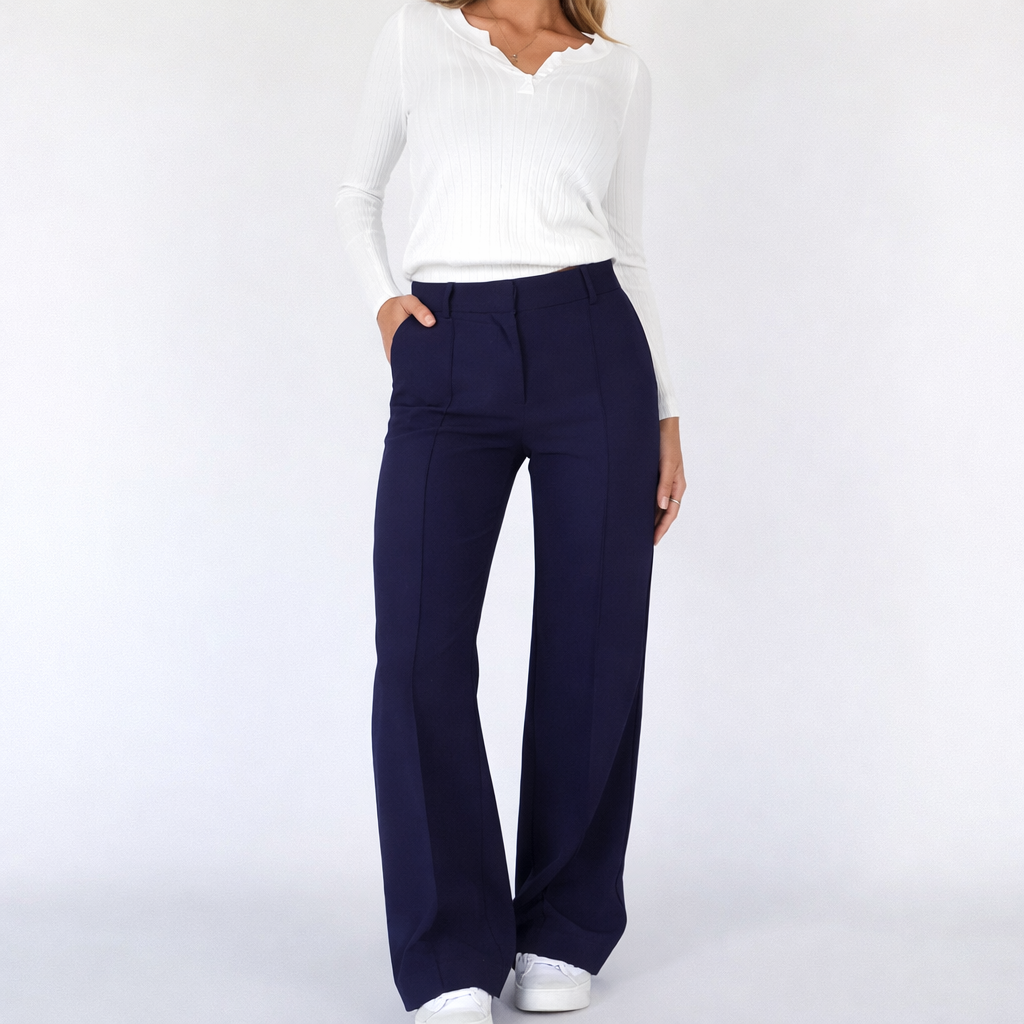 High-Waist Rechte Pijp Pantalon voor Dames