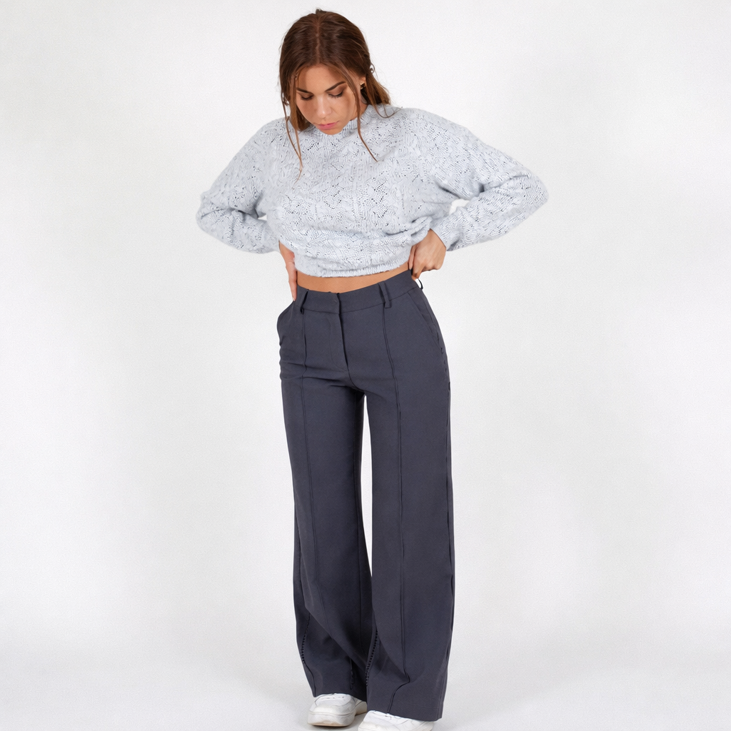 High-Waist Rechte Pijp Pantalon voor Dames