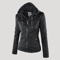 Raffaele | Zip-Up Leren Jas met Capuchon voor Dames