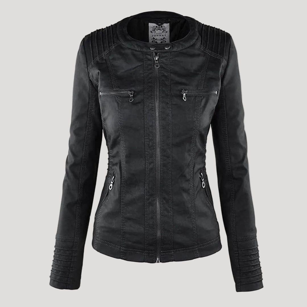 Raffaele | Zip-Up Leren Jas met Capuchon voor Dames
