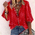 Button-Down Blouse met Korte Mouwen voor Dames