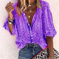 Button-Down Blouse met Korte Mouwen voor Dames
