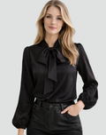 Blouse met Strikdetail en Lange Mouwen voor Dames