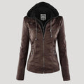 Raffaele | Zip-Up Leren Jas met Capuchon voor Dames