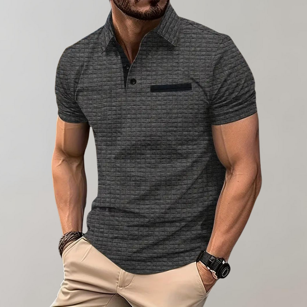 Getextureerde Poloshirt voor Heren