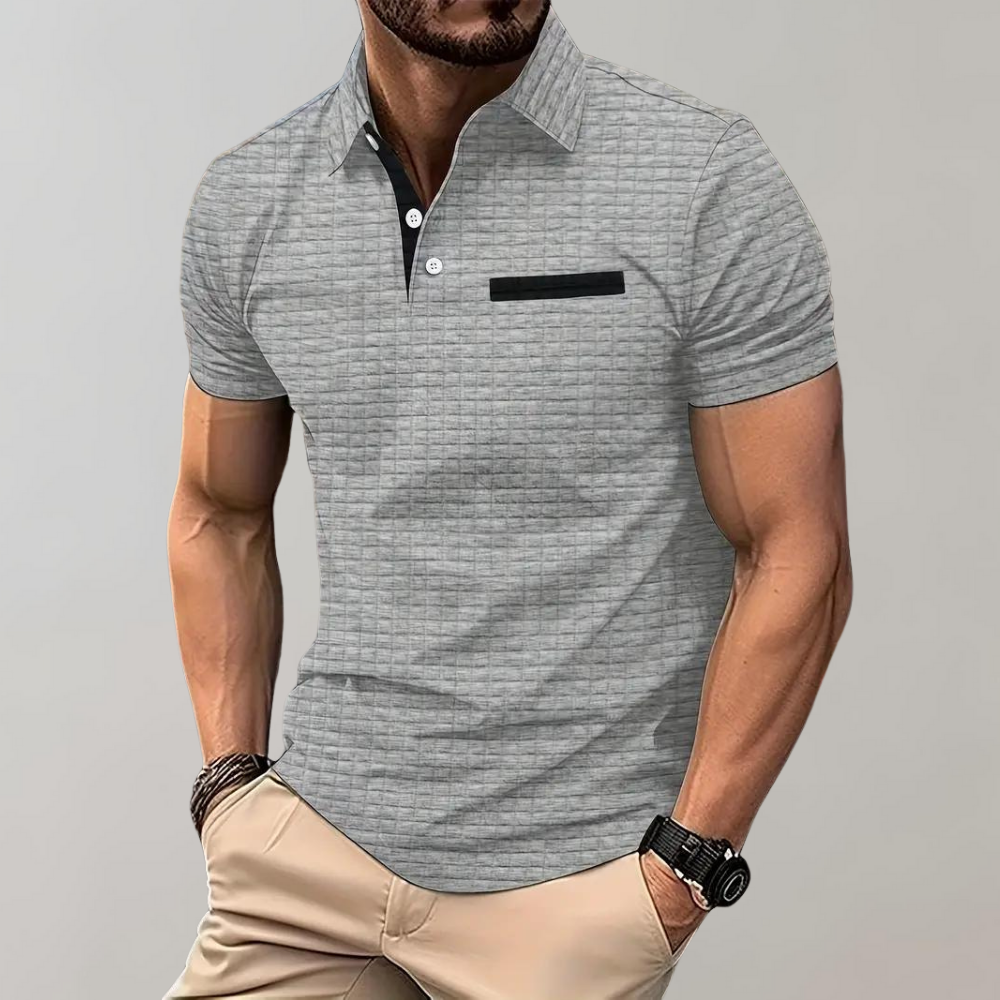 Getextureerde Poloshirt voor Heren