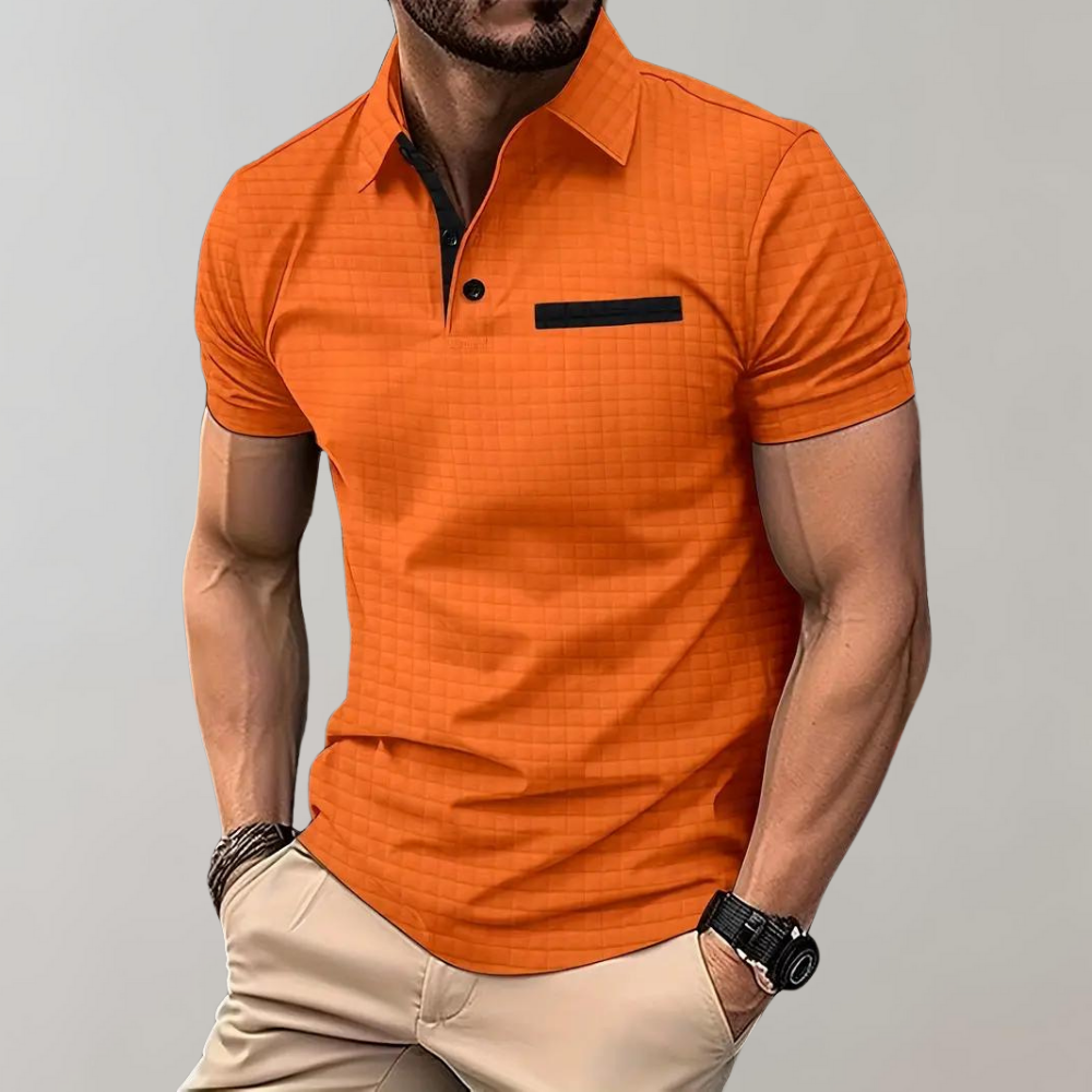 Getextureerde Poloshirt voor Heren