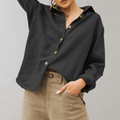 Linnen Blouse met Knoopsluiting voor Dames