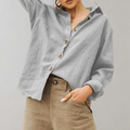 Linnen Blouse met Knoopsluiting voor Dames