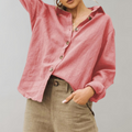 Linnen Blouse met Knoopsluiting voor Dames