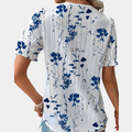 Agnes | Korte Mouwen Blouse met Bloemenmotief voor Dames