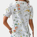 Agnes | Korte Mouwen Blouse met Bloemenmotief voor Dames