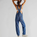 Fianna | Denim Tuinbroek met Gekruiste Rugdetail voor Dames