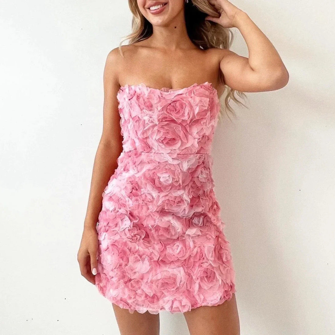 Strapless Bloemenjurk met A-Lijn voor Dames