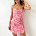Strapless Bloemenjurk met A-Lijn voor Dames