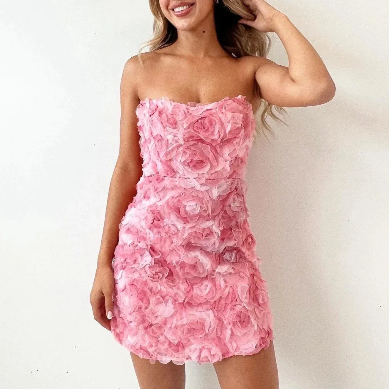Strapless Bloemenjurk met A-Lijn voor Dames