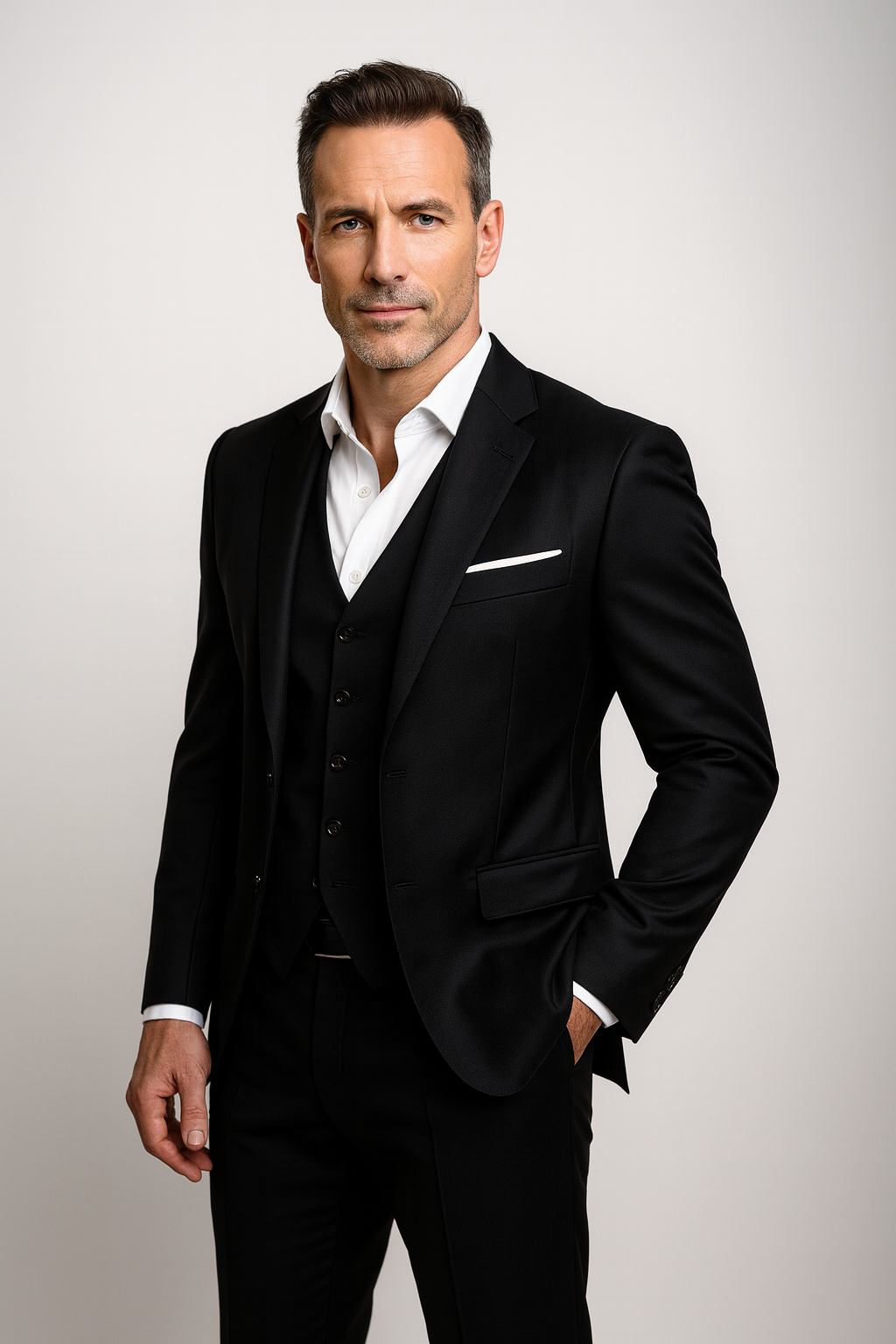 Slim Fit Driedelig Pak met Gilet voor Heren