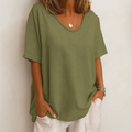 Oversized V-Hals T-Shirt voor Dames