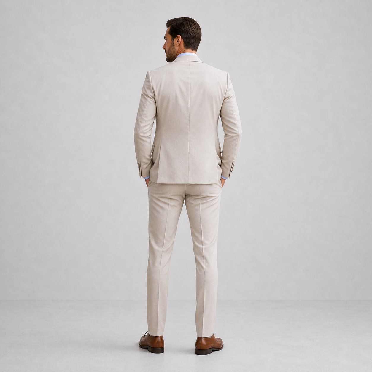 Linnen Driedelig Set met Gilet voor Heren