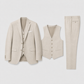 Linnen Driedelig Set met Gilet voor Heren