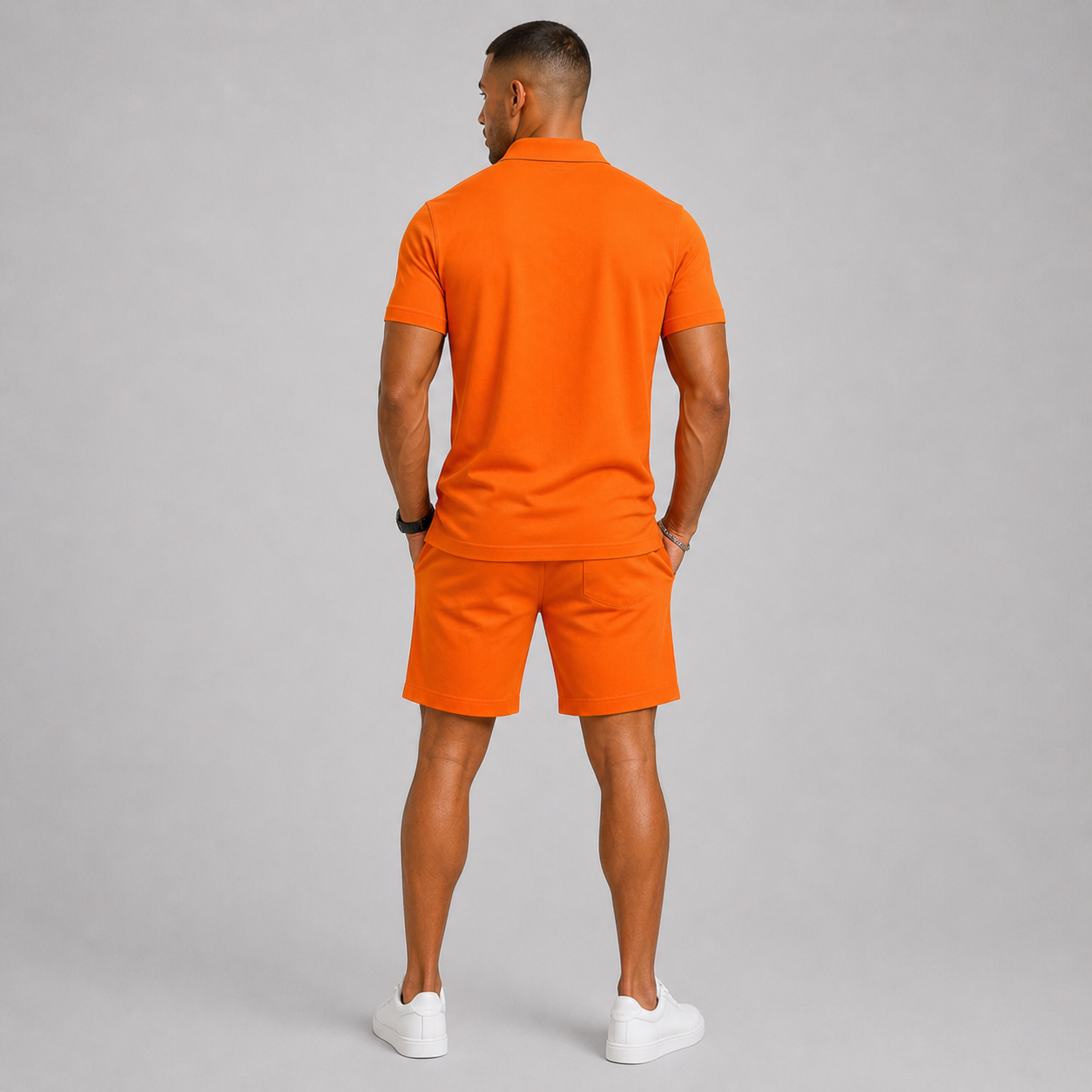 Set met Poloshirt en Korte Broek voor Heren